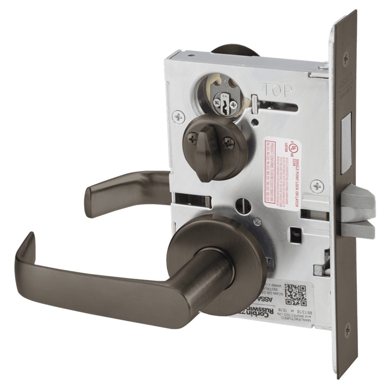 Picture of Corbin Russwin ML2020 NSA Privacy, Bedroom or Bathroom Mortise Lock, NS Lever, A Rose