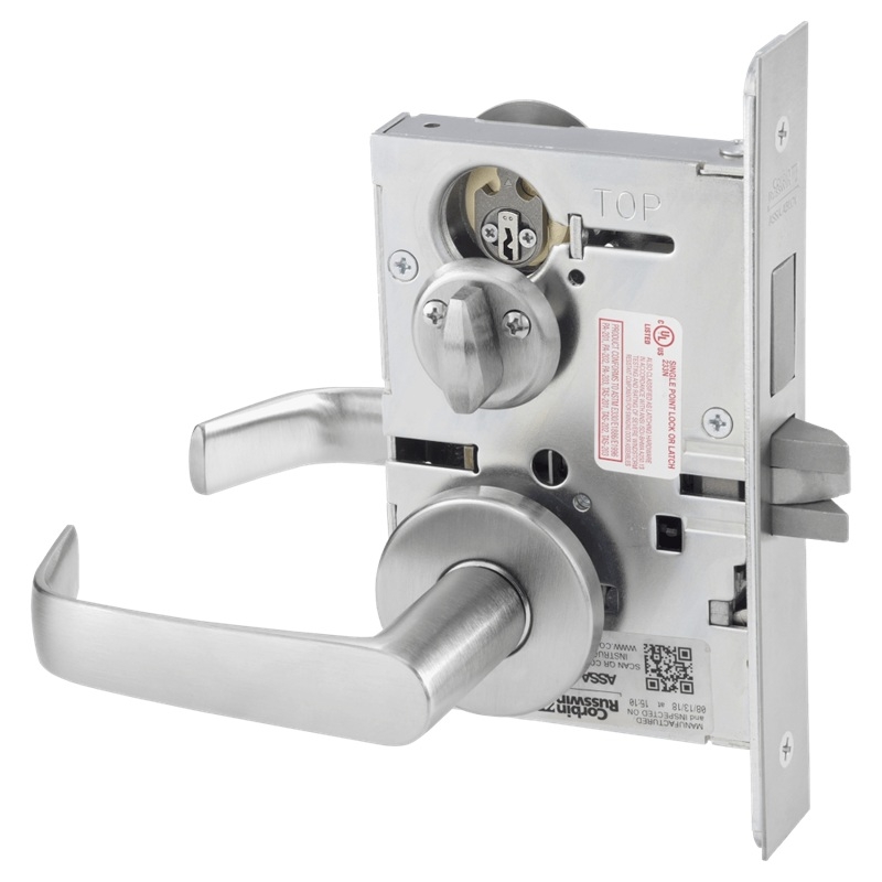 Picture of Corbin Russwin ML2020 NSA Privacy, Bedroom or Bathroom Mortise Lock, NS Lever, A Rose