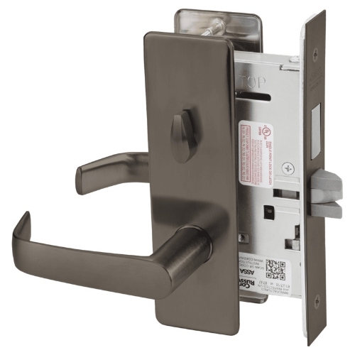 Picture of Corbin Russwin ML2020 NSM Privacy, Bedroom or Bathroom Mortise Lock, NS Lever, M Escutcheon
