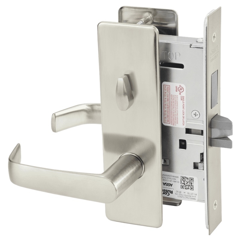 Picture of Corbin Russwin ML2020 NSM Privacy, Bedroom or Bathroom Mortise Lock, NS Lever, M Escutcheon