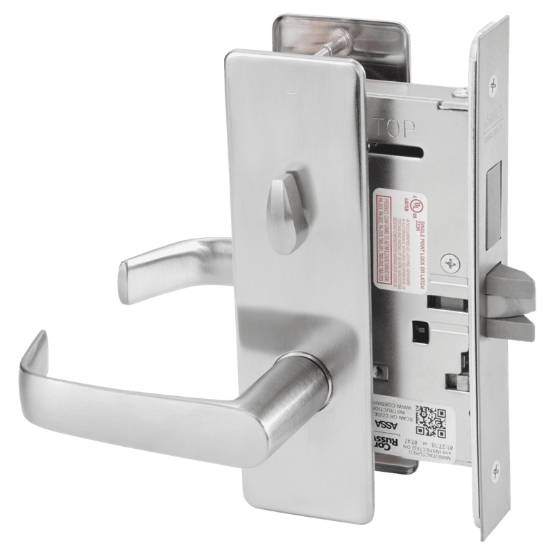 Picture of Corbin Russwin ML2030 NSM Privacy, Bedroom or Bathroom Mortise Lock, NS Lever, M Escutcheon