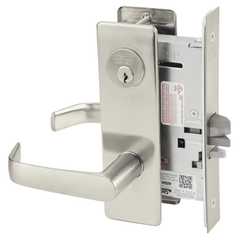 Picture of Corbin Russwin ML2042 NSM Entrance or Public Restroom Mortise Lock, NS Lever, M Escutcheon