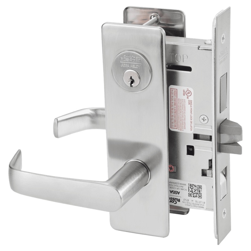 Picture of Corbin Russwin ML2048 NSM Entrance or Apartment Mortise Lock, NS Lever, M Escutcheon