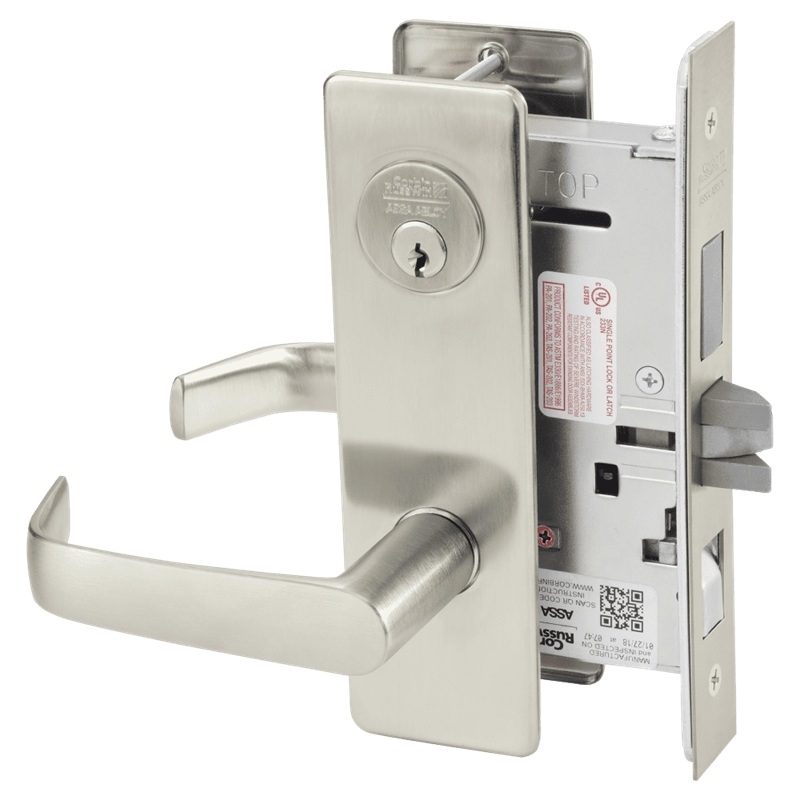 Picture of Corbin Russwin ML2048 NSM Entrance or Apartment Mortise Lock, NS Lever, M Escutcheon