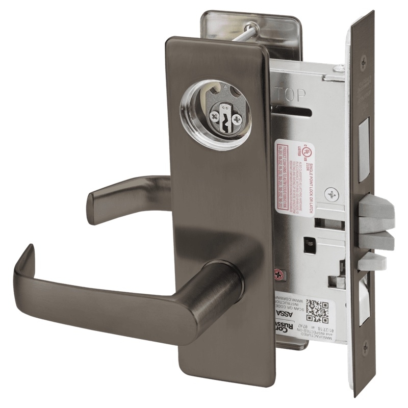 Picture of Corbin Russwin ML2067 NSM Apartment or Dormitory Mortise Lock, NS Lever, M Escutcheon