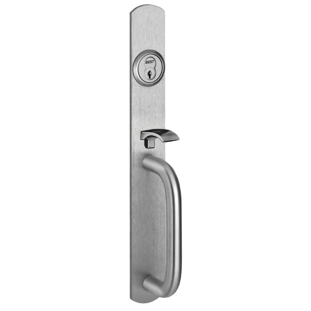 Picture of PHI Precision M2005C-630 Apex Series Narrow Stile Trim, Key Controls Thumb Piece, C Design Pull - Mortise Type Cylinder - Satin Stainless Steel