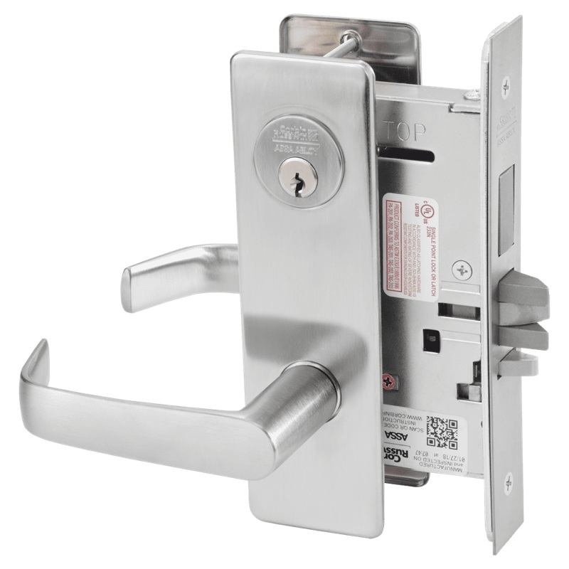 Picture of Corbin Russwin ML2075 NSM Security Entrance or Office Mortise Lock, NS Lever, M Escutcheon