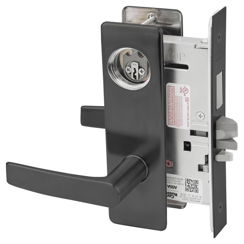 Picture of Corbin Russwin ML2029 ASM Hotel or Motel Mortise Lock, AS Lever, M Escutcheon