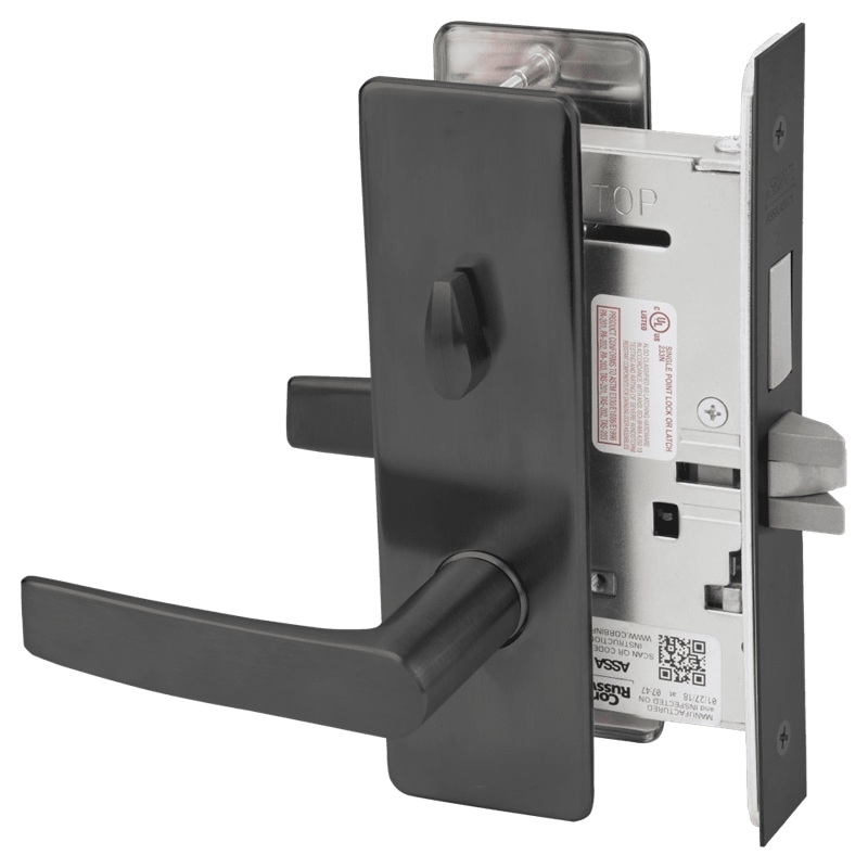 Picture of Corbin Russwin ML2030 ASM Privacy, Bedroom or Bathroom Mortise Lock, AS Lever, M Escutcheon