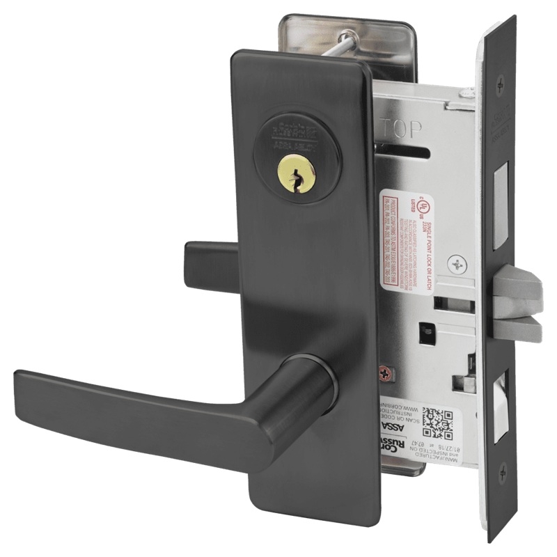 Picture of Corbin Russwin ML2048 ASM Entrance or Apartment Mortise Lock, AS Lever, M Escutcheon