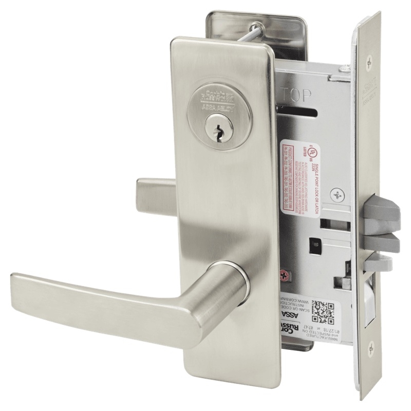 Picture of Corbin Russwin ML2051 ASM Entrance or Office Mortise Lock, AS Lever, M Escutcheon