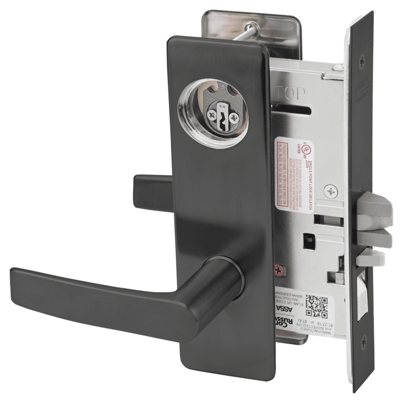 Picture of Corbin Russwin ML2051 ASM Entrance or Office Mortise Lock, AS Lever, M Escutcheon