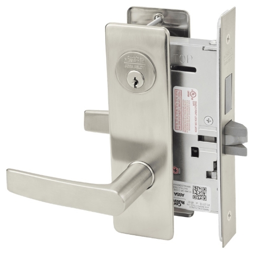 Picture of Corbin Russwin ML2065 ASM Dormitory or Entrance Mortise Lock, AS Lever, M Escutcheon