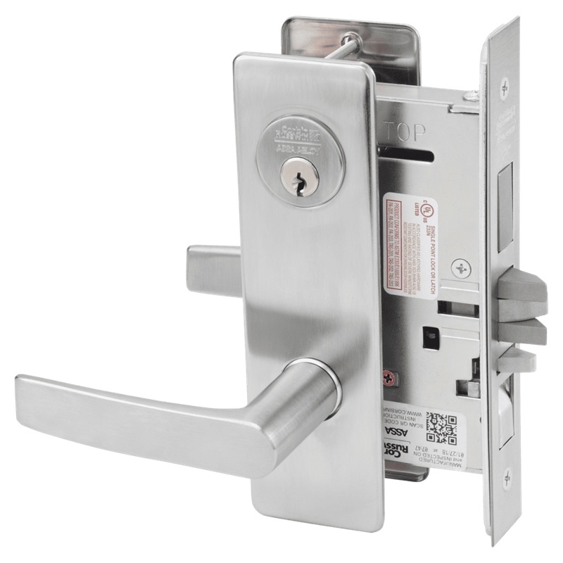 Picture of Corbin Russwin ML2067 ASM Apartment or Dormitory Mortise Lock, AS Lever, M Escutcheon