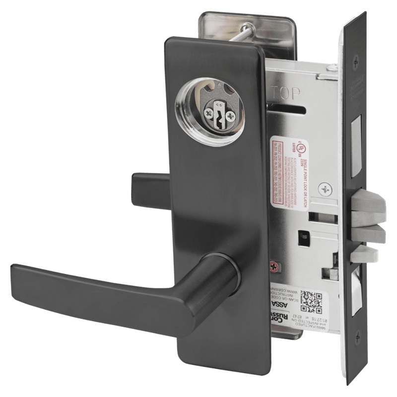 Picture of Corbin Russwin ML2067 ASM Apartment or Dormitory Mortise Lock, AS Lever, M Escutcheon