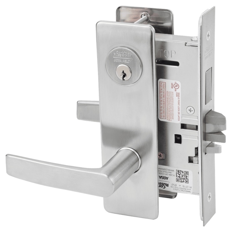 Picture of Corbin Russwin ML2075 ASM Security Entrance or Office Mortise Lock, AS Lever, M Escutcheon