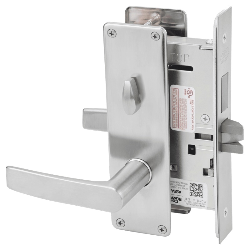 Picture of Corbin Russwin ML2020 ASN Privacy, Bedroom or Bathroom Mortise Lock, AS Lever, N Escutcheon