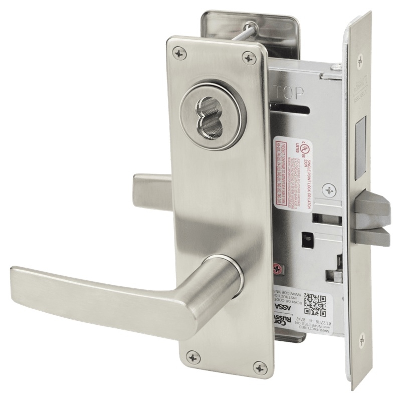 Picture of Corbin Russwin ML2022 ASN Store Door Mortise Lock, AS Lever, N Escutcheon