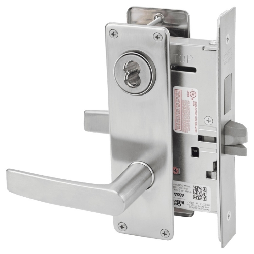 Picture of Corbin Russwin ML2024 ASN Entrance or Storeroom Mortise Lock, AS Lever, N Escutcheon