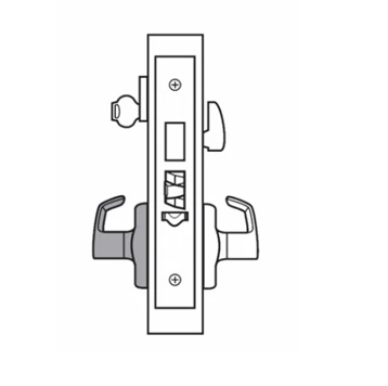 Picture of Corbin Russwin ML2029 ASN Mortise Hotel or Motel Lock, AS Lever, N Escutcheon