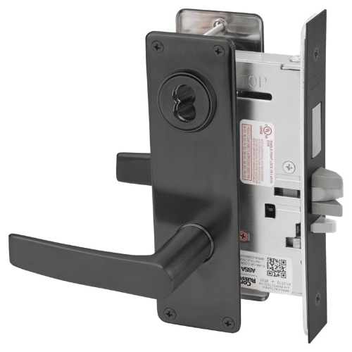 Picture of Corbin Russwin ML2029 ASN Mortise Hotel or Motel Lock, AS Lever, N Escutcheon