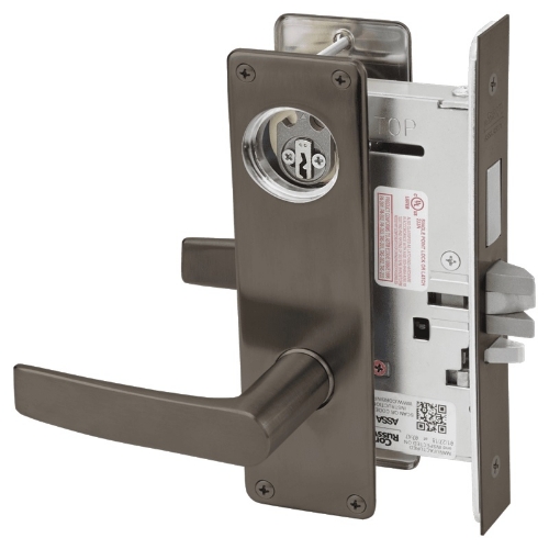Picture of Corbin Russwin ML2029 ASN Mortise Hotel or Motel Lock, AS Lever, N Escutcheon