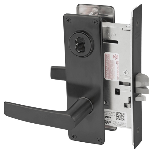 Picture of Corbin Russwin ML2042 ASN Entrance or Public Restroom Mortise Lock, AS Lever, N Escutcheon