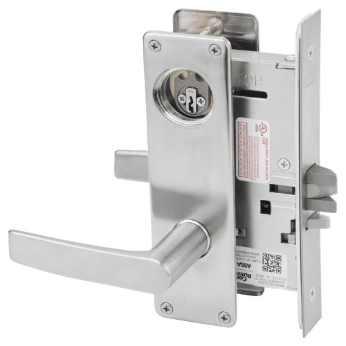 Picture of Corbin Russwin ML2042 ASN Entrance or Public Restroom Mortise Lock, AS Lever, N Escutcheon