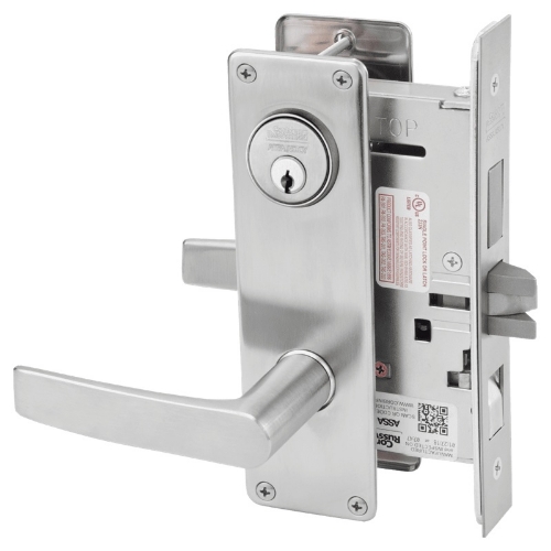 Picture of Corbin Russwin ML2048 ASN Entrance or Apartment Mortise Lock, AS Lever, N Escutcheon