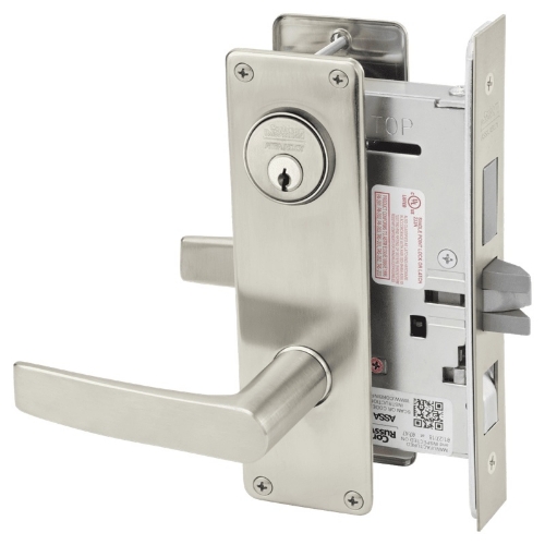 Picture of Corbin Russwin ML2048 ASN Entrance or Apartment Mortise Lock, AS Lever, N Escutcheon