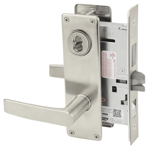 Picture of Corbin Russwin ML2048 ASN Entrance or Apartment Mortise Lock, AS Lever, N Escutcheon