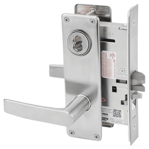 Picture of Corbin Russwin ML2051 ASN Entrance or Office Mortise Lock, AS Lever, N Escutcheon