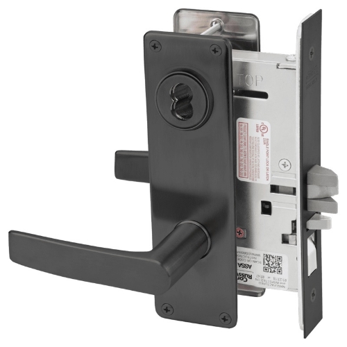 Picture of Corbin Russwin ML2051 ASN Entrance or Office Mortise Lock, AS Lever, N Escutcheon