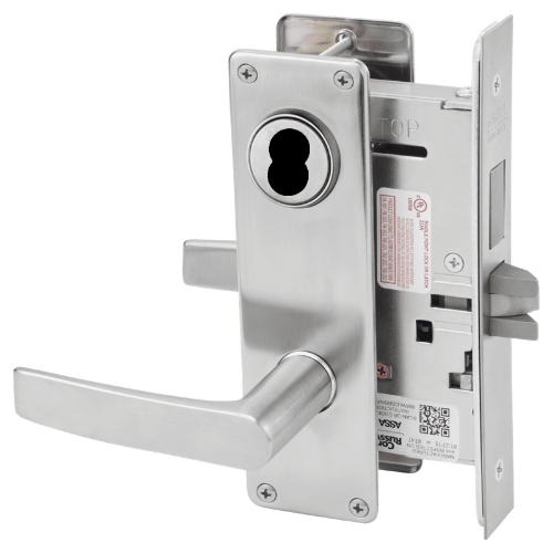 Picture of Corbin Russwin ML2065 ASN Dormitory or Entrance Mortise Lock, AS Lever, N Escutcheon