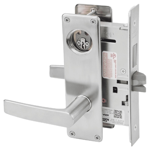 Picture of Corbin Russwin ML2065 ASN Dormitory or Entrance Mortise Lock, AS Lever, N Escutcheon