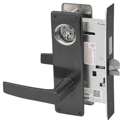 Picture of Corbin Russwin ML2065 ASN Dormitory or Entrance Mortise Lock, AS Lever, N Escutcheon