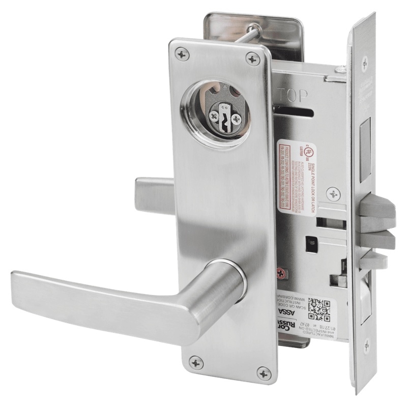 Picture of Corbin Russwin ML2067 ASN Apartment or Dormitory Mortise Lock, AS Lever, N Escutcheon