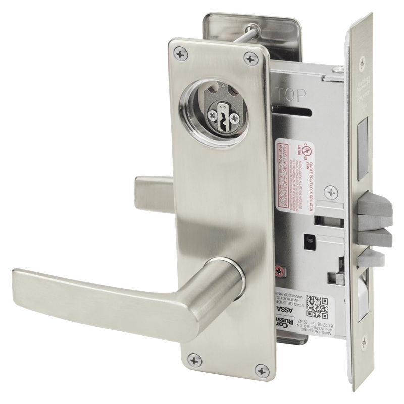 Picture of Corbin Russwin ML2067 ASN Apartment or Dormitory Mortise Lock, AS Lever, N Escutcheon