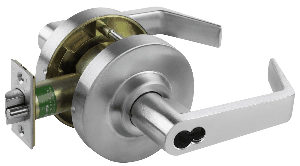 Picture of Arrow QL33-SR-26D-IC Grade 1 Asylum Cylindrical Lock, Rigid, Sierra Lever, SFIC Less Core, Satin Chrome Finish, Non-handed