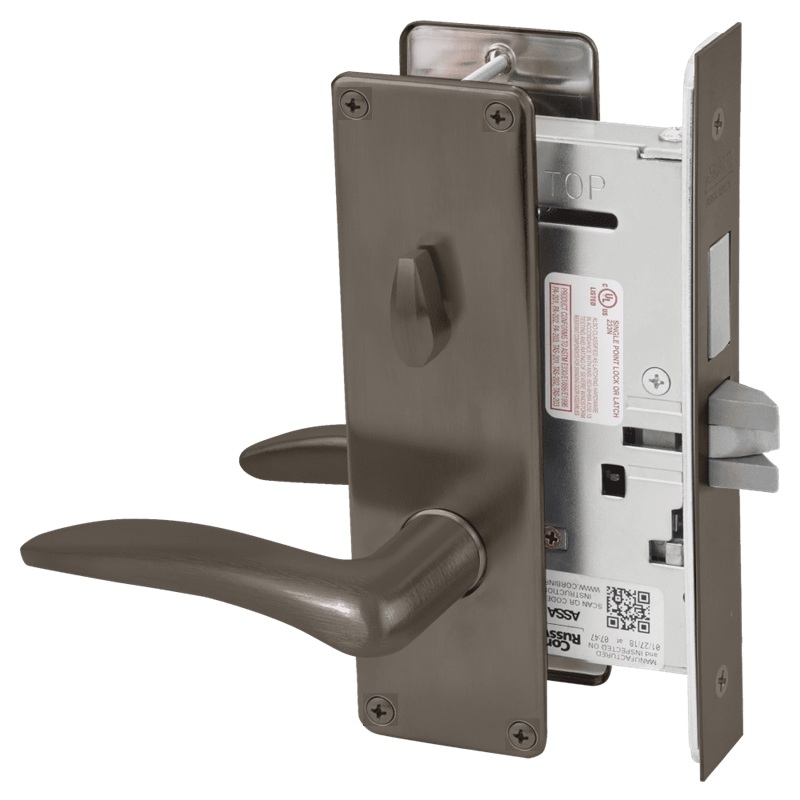 Picture of Corbin Russwin ML2020 DSN Privacy, Bedroom or Bathroom Mortise Lock, DS Lever, N Escutcheon