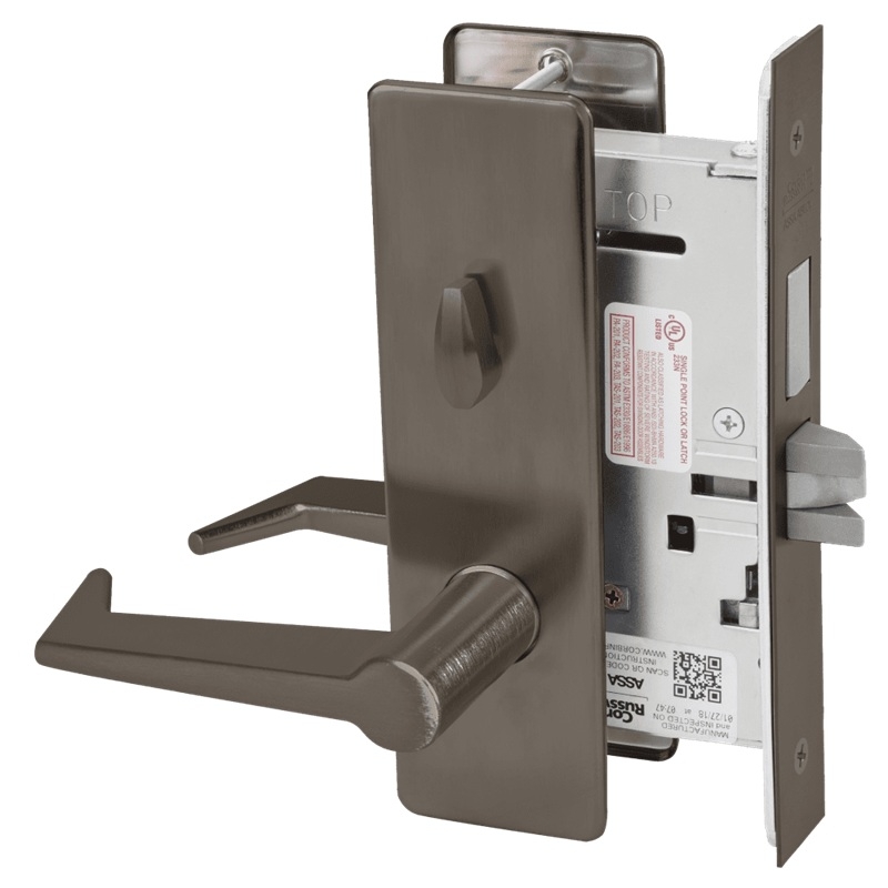 Picture of Corbin Russwin ML2020 ESM Privacy, Bedroom or Bathroom Mortise Lock, ES Lever, M Escutcheon