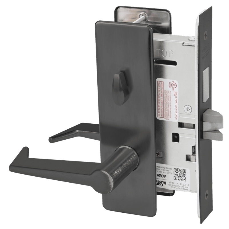 Picture of Corbin Russwin ML2020 ESM Privacy, Bedroom or Bathroom Mortise Lock, ES Lever, M Escutcheon
