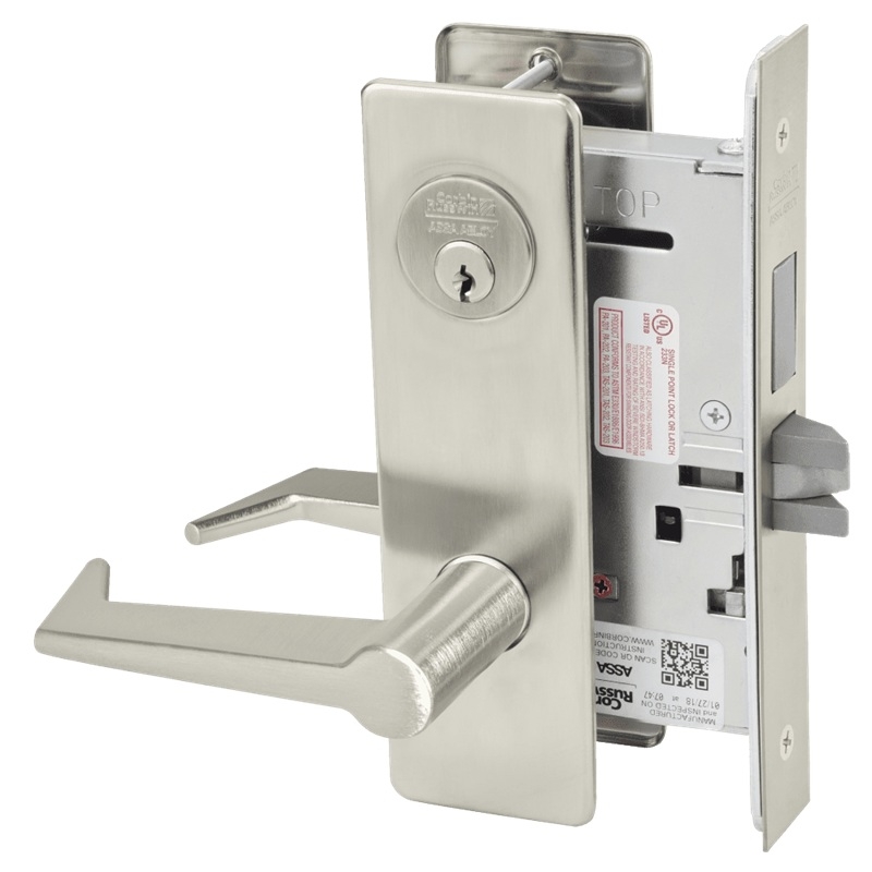 Picture of Corbin Russwin ML2024 ESM Entrance or Storeroom Mortise Lock, ES Lever, M Escutcheon