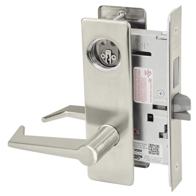 Picture of Corbin Russwin ML2024 ESM Entrance or Storeroom Mortise Lock, ES Lever, M Escutcheon