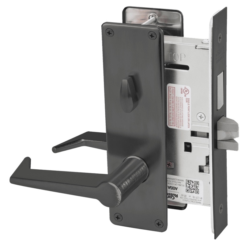 Picture of Corbin Russwin ML2020 ESN Privacy, Bedroom or Bathroom Mortise Lock, ES Lever, N Escutcheon