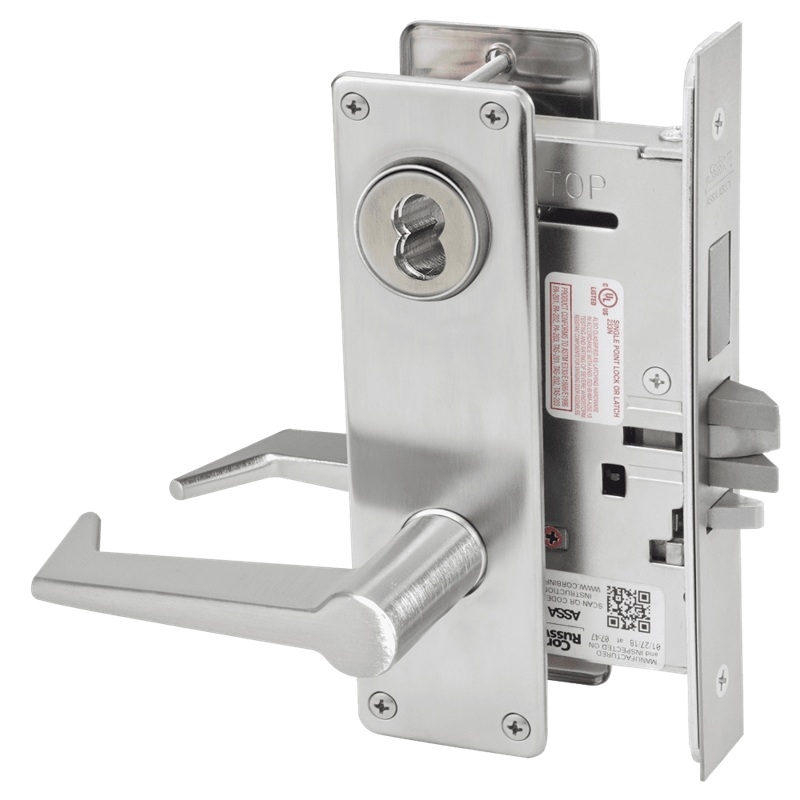 Picture of Corbin Russwin ML2029 ESN Hotel or Motel Mortise Lock, ES Lever, N Escutcheon