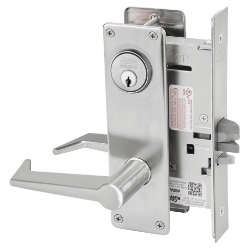 Picture of Corbin Russwin ML2042 ESN Entrance or Public Restroom Mortise Lock, ES Lever, N Escutcheon