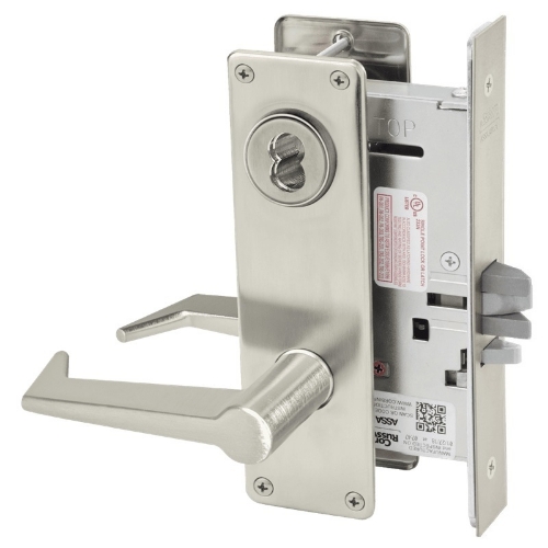 Picture of Corbin Russwin ML2042 ESN Entrance or Public Restroom Mortise Lock, ES Lever, N Escutcheon