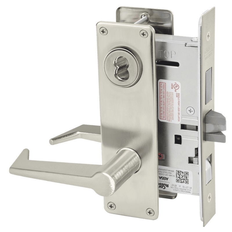 Picture of Corbin Russwin ML2048 ESN Entrance or Apartment Mortise Lock, ES Lever, N Escutcheon