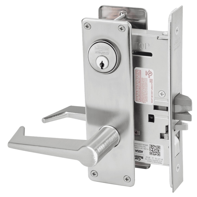 Picture of Corbin Russwin ML2051 ESN Entrance or Office Mortise Lock, ES Lever, N Escutcheon